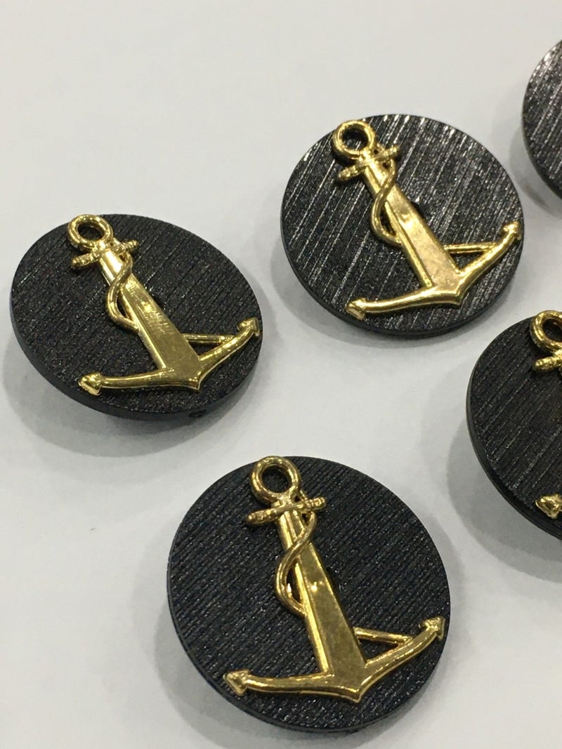 Karan Tuhafiye Karan Haberdashery Coat Button Set of 6 Anchor Emblem 3 cm - Image 2