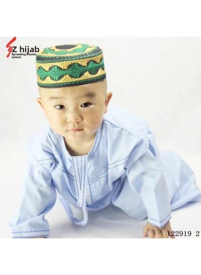 عباية - ثوب عربي رجالي - أزرق، مقاس 28 - ملابس تقليدية، ملابس إسلامية، عباءة دبي، قفطان، جبة - Image 1
