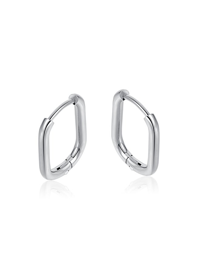Simple Oval Women'S Earrings Niche Design Personality Stainless Steel Square Earrings - Image 1