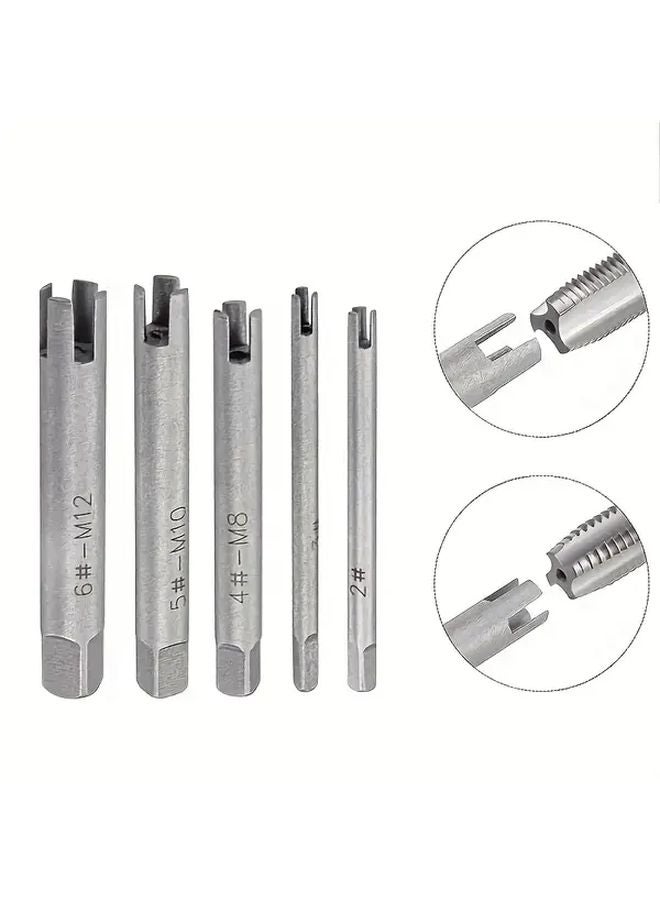5pcs High Speed Steel Broken Tap Extractor Kit For Faucet Removal Tool Set - Image 2