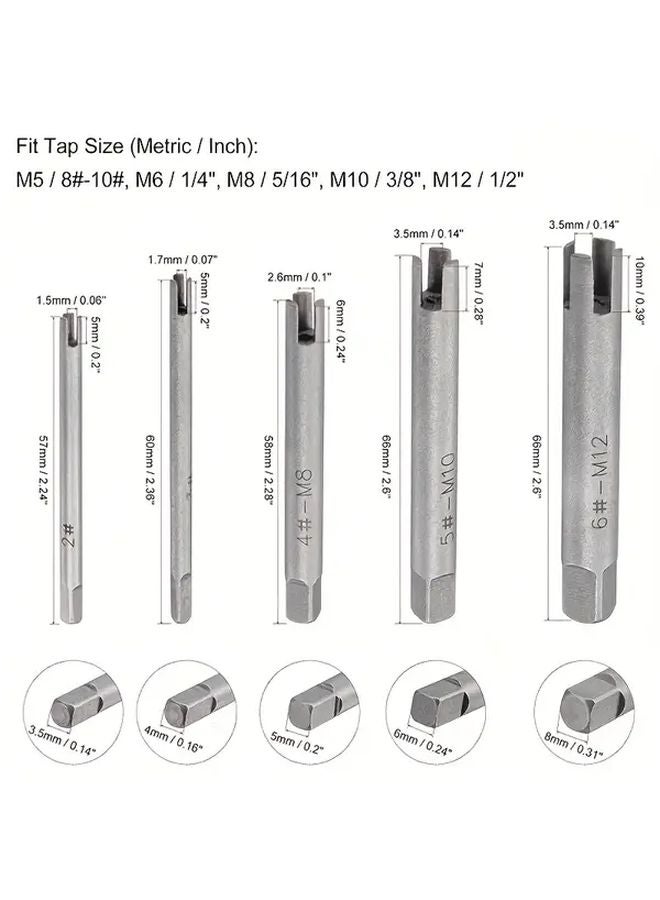 5pcs High Speed Steel Broken Tap Extractor Kit For Faucet Removal Tool Set - Image 5
