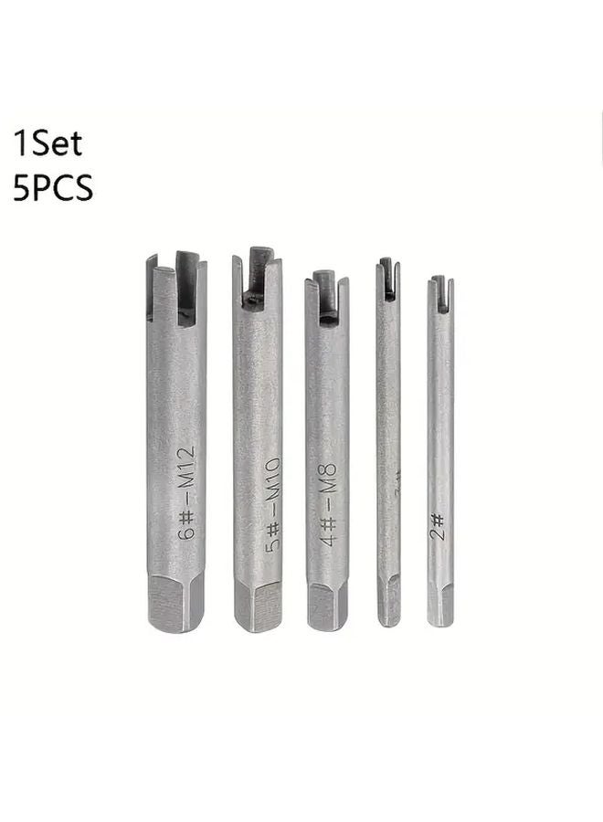 5pcs High Speed Steel Broken Tap Extractor Kit For Faucet Removal Tool Set - Image 4