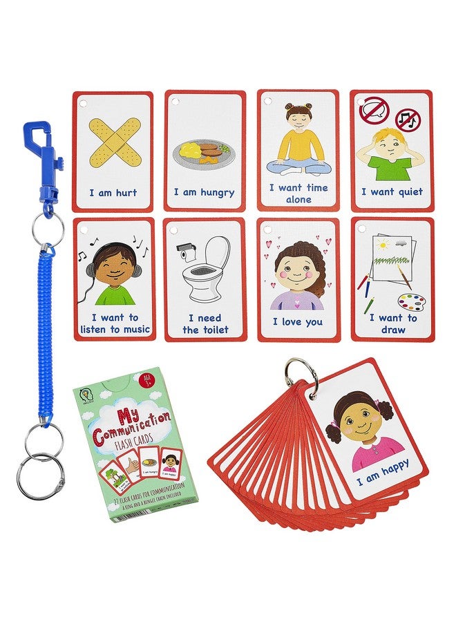 Amonev Special Needs My Communication Cards for Special Ed, Speech Delay Non Verbal Children and Adults with Autism 27 Flash Cards for Visual aid or cue Cards  - Image 1