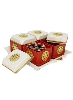 NAYASA Nayasa Dry Fruit Tray with Leakproof Containers Florentine Red  - Image 1