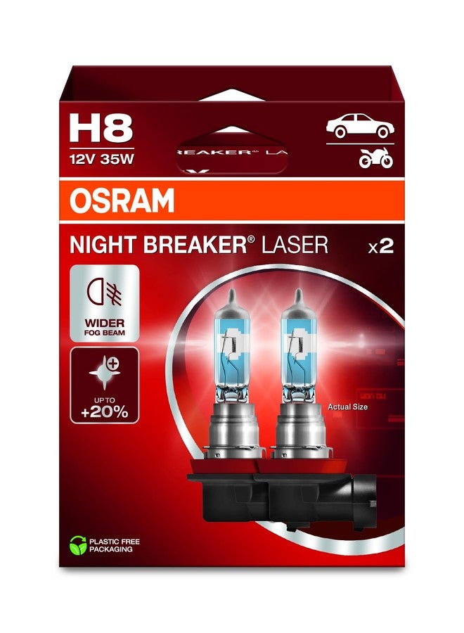 OSRAM Night Breaker Laser H8, 150% More Brightness, Halogen Headlight Bulb, 64212NL-2HB, 12 V Car, Hanging Box (2 Lamps) - Image 1
