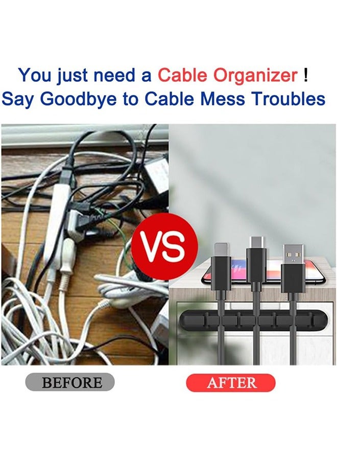 كابل كليب ، 4 مجموعات من الأسود ذاتية اللصق كابل كليب ، مثالية لإدارة الكابلات ، مكتب ، طاولة السرير ، شاحن الهاتف المحمول ، الكمبيوتر ، المنزل ، المكتب ، التلفزيون ( 1 , 3 , 5 , 7 فتحة ) - Image 3