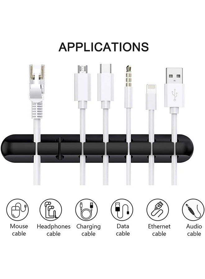 كابل كليب ، 4 مجموعات من الأسود ذاتية اللصق كابل كليب ، مثالية لإدارة الكابلات ، مكتب ، طاولة السرير ، شاحن الهاتف المحمول ، الكمبيوتر ، المنزل ، المكتب ، التلفزيون ( 1 , 3 , 5 , 7 فتحة ) - Image 4