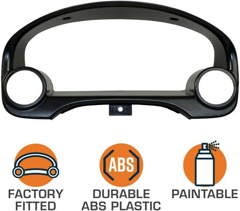 GLOWSHIFT Black Dual Cluster Car Gauge Pod Compatible with Honda Civic 1996 1997 1998 1999 2000 - Durable ABS Plastic - Mounts (2) 2-1/16" (52mm) Gauges to Vehicle's Dashboard Dash Bezel - Image 3