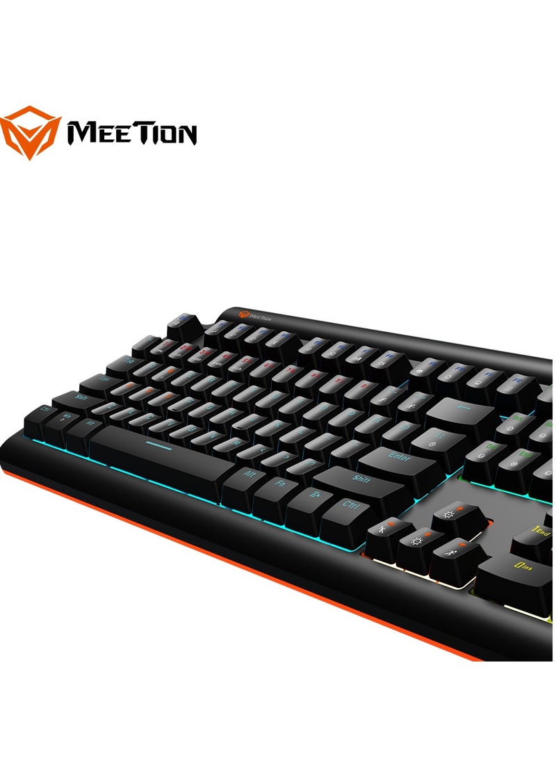 Meetion MK600 Mechanical Keyboard Anti-ghosting Full keys No. of keys 104/105 Keyboard Type best combination of RGB lights Black Body OS Compatibility Windows XP/Vista/7/8/10  MAC OS X Interface USB - Image 3