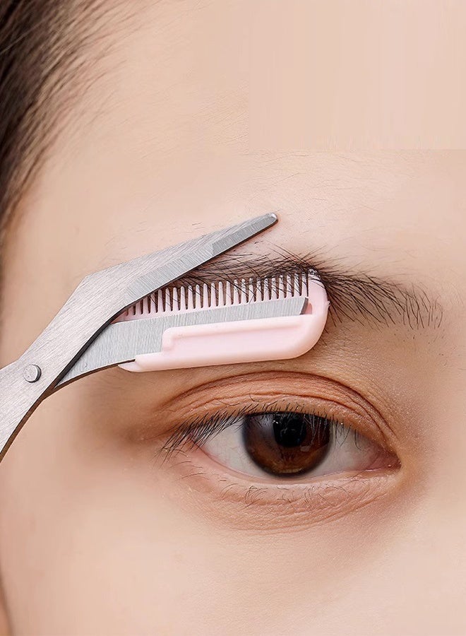 سيستار مجموعة تشذيب الحواجب مكونة من 5 قطع مع ملقط مائل وقلم حواجب وسكين تشذيب الحواجب الهلالي ومقص تشذيب الحواجب - Image 4