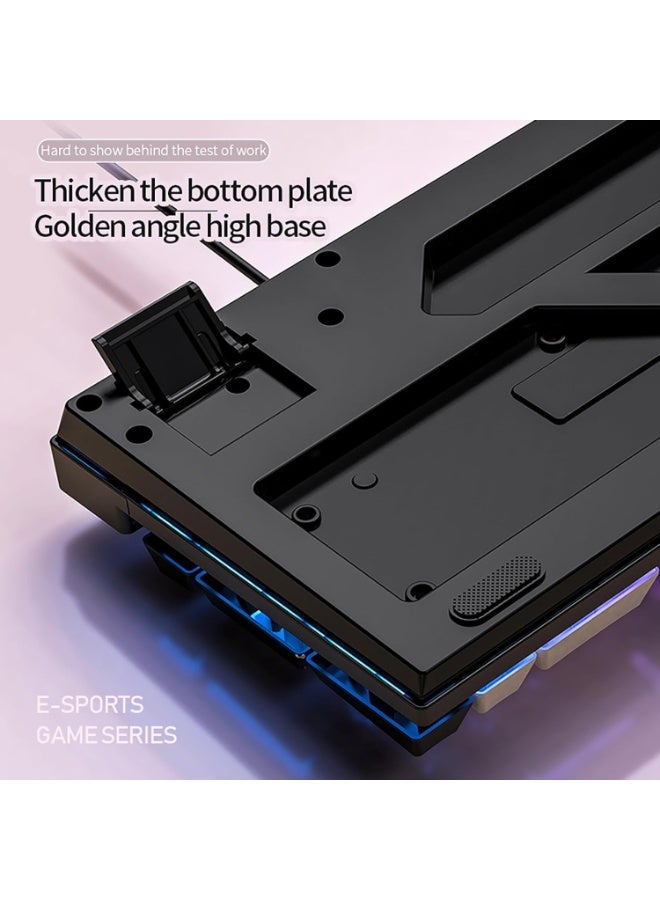 61 Keys Bicolor RGB Gaming  Keyboard with English Arabic  Ergonomic Design and Waterproof with Anti-ghosting keyboard Mini Gaming Keyboard High-performance keyboard for Gamers - Image 3