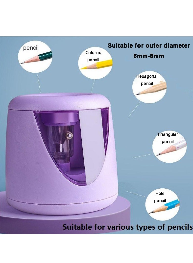 مبراة أقلام كهربائية أوتوماتيكية - شحذ سريع في 3 ثوانٍ بتصميم قوي وسهل الاستخدام؛ مناسبة لأنواع أقلام متعددة، حاوية كبيرة للنفايات، مثالية للمدرسة والمكتب والمنزل - Image 3