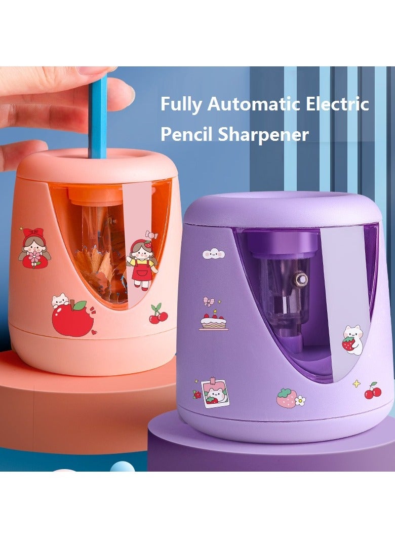 مبراة أقلام كهربائية أوتوماتيكية - شحذ سريع في 3 ثوانٍ بتصميم قوي وسهل الاستخدام؛ مناسبة لأنواع أقلام متعددة، حاوية كبيرة للنفايات، مثالية للمدرسة والمكتب والمنزل - Image 2