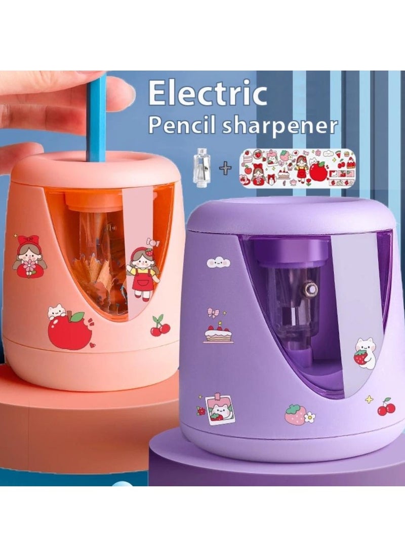 مبراة أقلام كهربائية أوتوماتيكية - شحذ سريع في 3 ثوانٍ بتصميم قوي وسهل الاستخدام؛ مناسبة لأنواع أقلام متعددة، حاوية كبيرة للنفايات، مثالية للمدرسة والمكتب والمنزل - Image 1