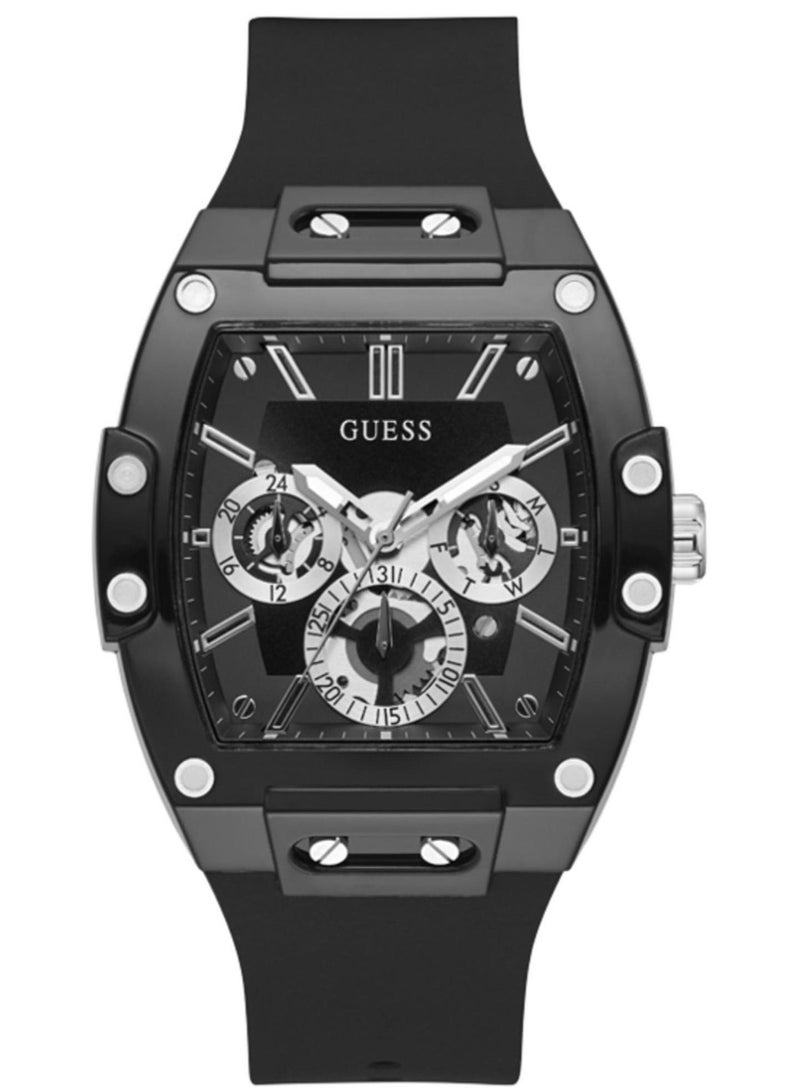 GUESS جيس ساعة مطاطية سوداء للرجال GW0203G - Image 1