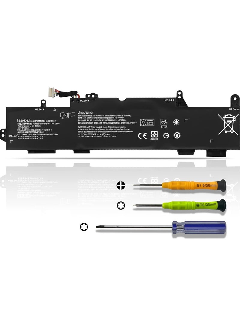Generic - 50WH SS03XL Battery HP EliteBook 730 735 740 745 830 840 846 G5, Elite G6 MT44 MT45 Mobile Thin Client ZBook4U G5 G6 HSTNN-LB8 G-IB8C HSN-I12C-I13C-4, 11.55V - Image 1