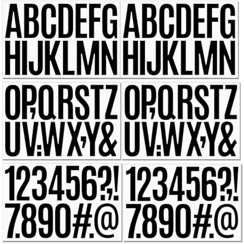 ديبينولو مجموعة ارقام حروف فينيل ذاتية اللصق من 9 ورقات، ملصقات ارقام صندوق البريد لصندوق البريد واللافتات والنوافذ والباب والسيارات والشاحنات والمنزل والاعمال التجارية ورقم العنوان والخزانات (3 انش - Image 1