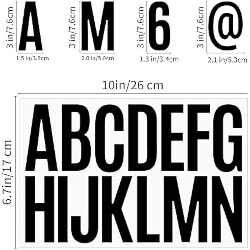 ديبينولو مجموعة ارقام حروف فينيل ذاتية اللصق من 9 ورقات، ملصقات ارقام صندوق البريد لصندوق البريد واللافتات والنوافذ والباب والسيارات والشاحنات والمنزل والاعمال التجارية ورقم العنوان والخزانات (3 انش - Image 3