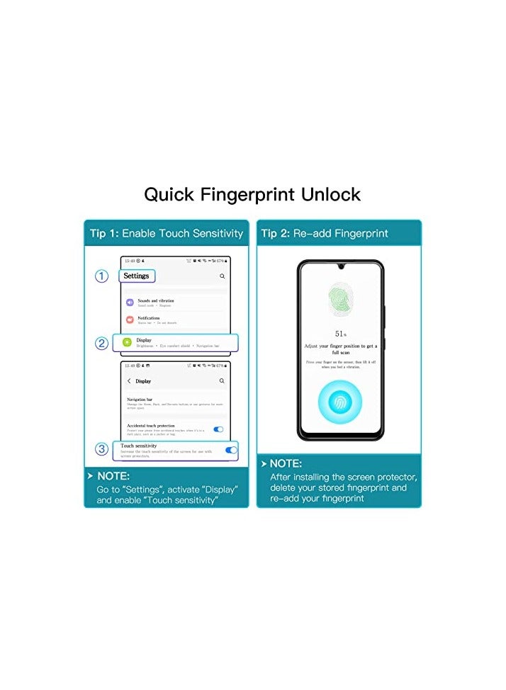JETech Screen Protector for Samsung Galaxy A34 5G 6.6-Inch with Camera Lens Protector, 9H Tempered Glass Film, HD Clear, 2-Pack Each - Image 3