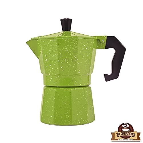3D CREATIONS Aluminium Espresso Stove Percolator Polished Cups (Green, 9 Cups) - Image 2
