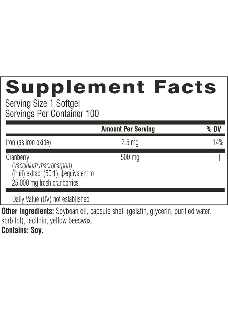SWISSELITE Cranberry Pills For Women & Men | PACran Cranberry Extract Supplement 25000mg | Urinary Tract Health Support for UTI * | Bladder & Kidney Support * | 100 Softgel Capsules - Image 1