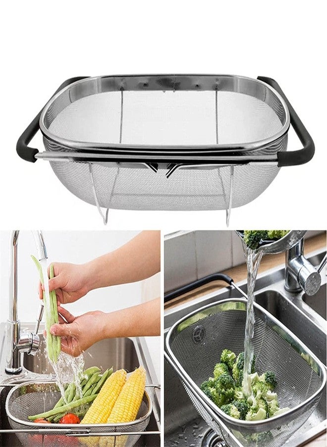 PARVY® Kitchen Strainer | Extendable Over The Sink Colander | Adjustable Mesh Strainer | Large Sink Colander | Over Sink Strainer | Stainless Steel Drain Basket | (1 Pcs) - Image 4