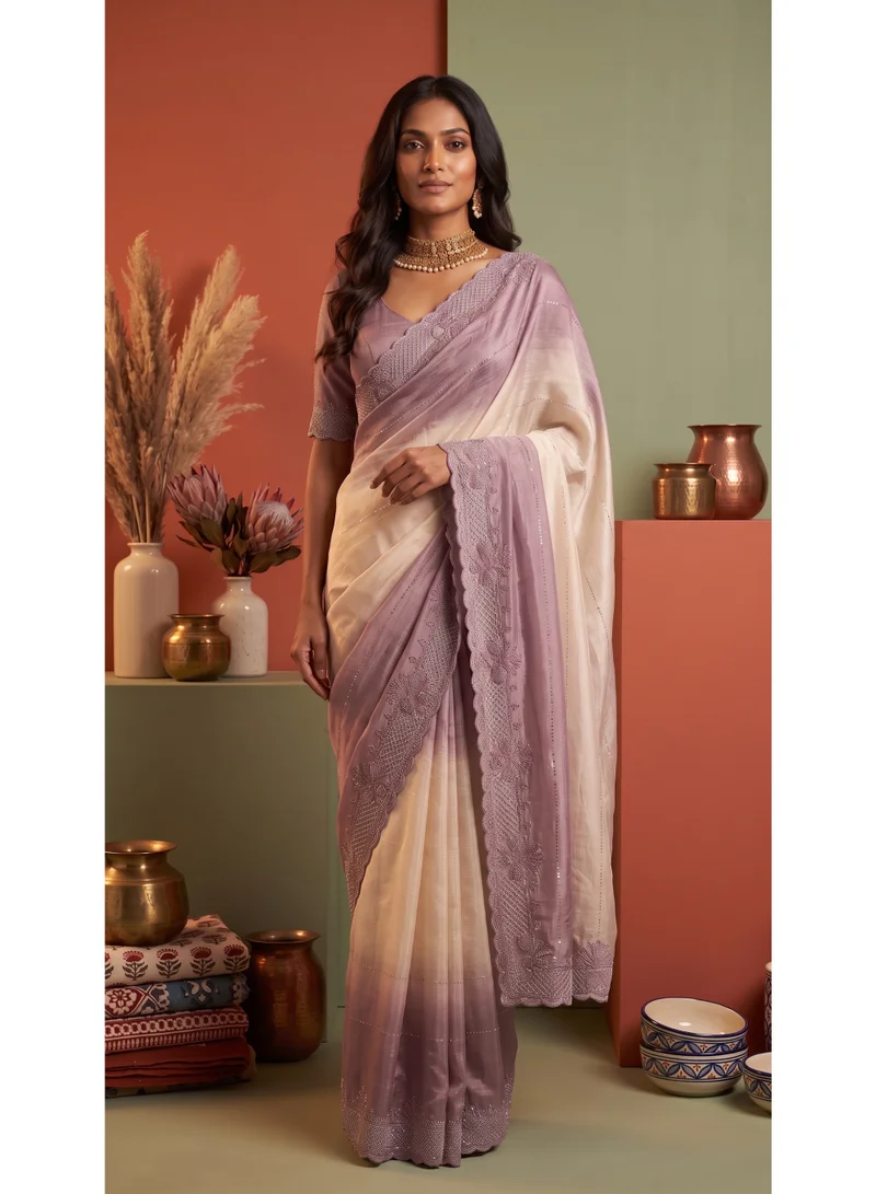 Mogra Designer Saree with Unstitched Blouse Material