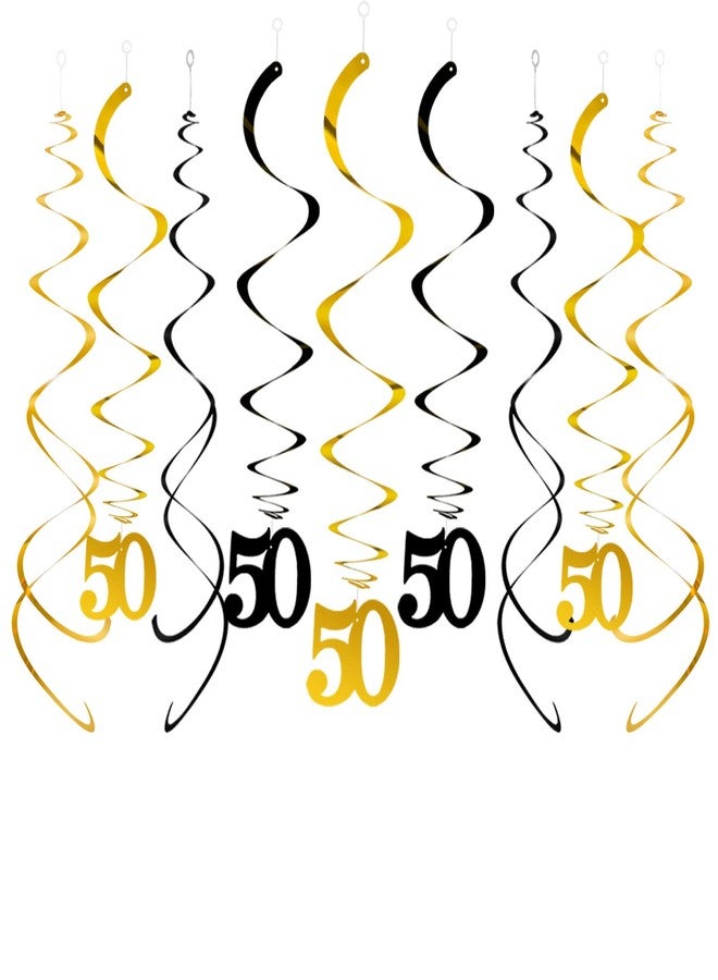 Capesaro 50th Birthday Hanging Swirl Decorations,Fifty Year Old Foil Streamers Ceiling Hanging Whirls 50 Birthday Anniversary Party Decorations,Pack of 20 - Image 1