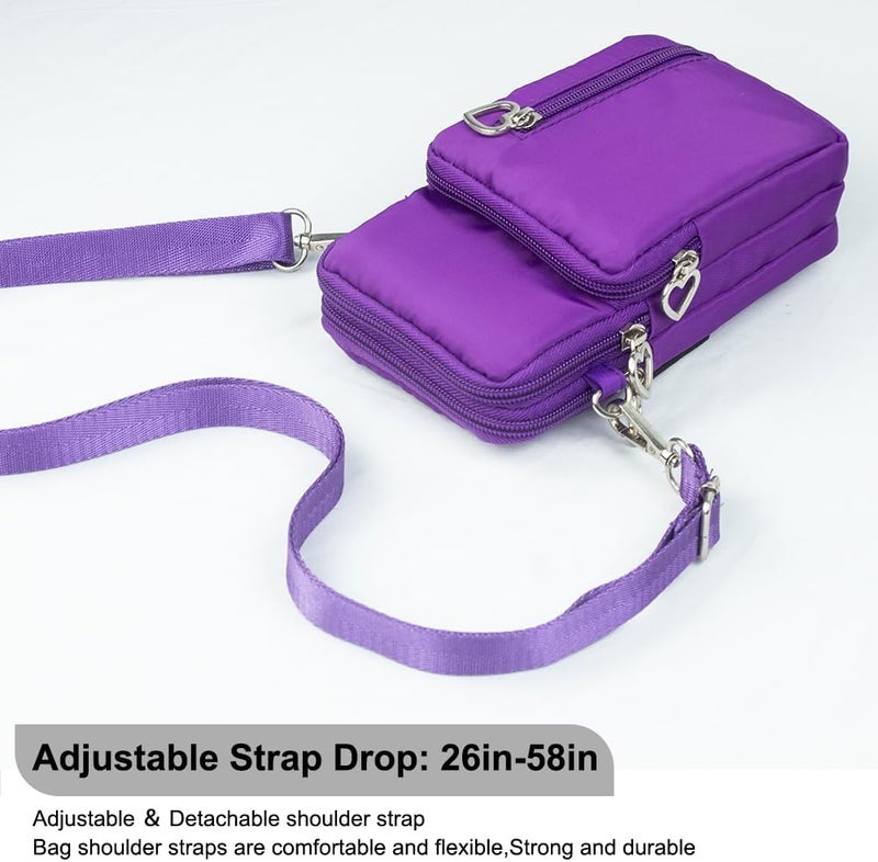 JANKS Small Crossbody Bag for Women - Mini Phone Purses with Crossbody Strap and Wallet - Nylon Arm Bag - Image 4
