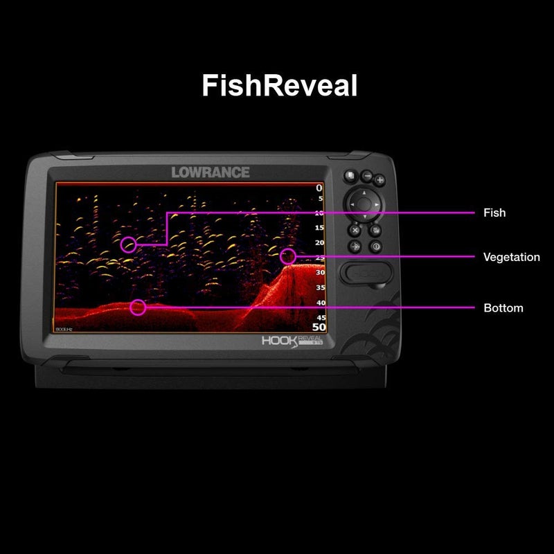 LOWRANCE مكتشفات الأسماك Lowrance HOOK Reveal بحجم 5 بوصات مع جهاز الإرسال - Image 3