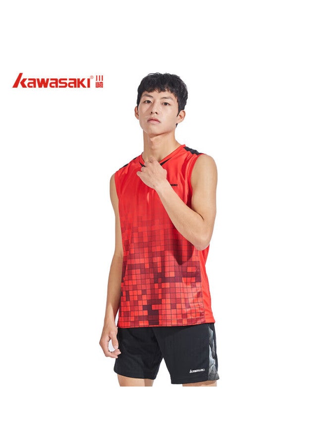 Kawasaki Kawasaki Badminton Shirt, Spring And Summer Men's Training Wear, Quick-drying Breathable Sleeveless T-shirt, Sports Vest K1007, White, 2xl - Image 4