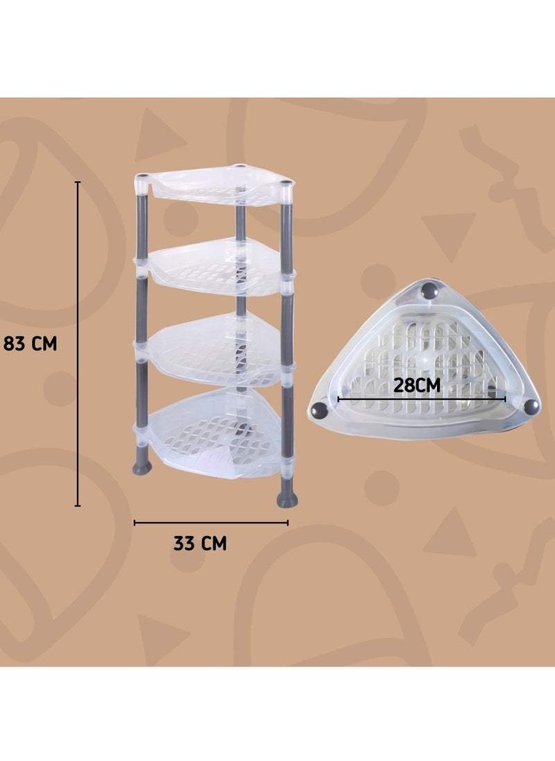 bullga Corner shelving unit for the bathroom or kitchen, made of plastic, consisting of 4 layers, 83 cm * 33 cm, from Bullga  - Image 2
