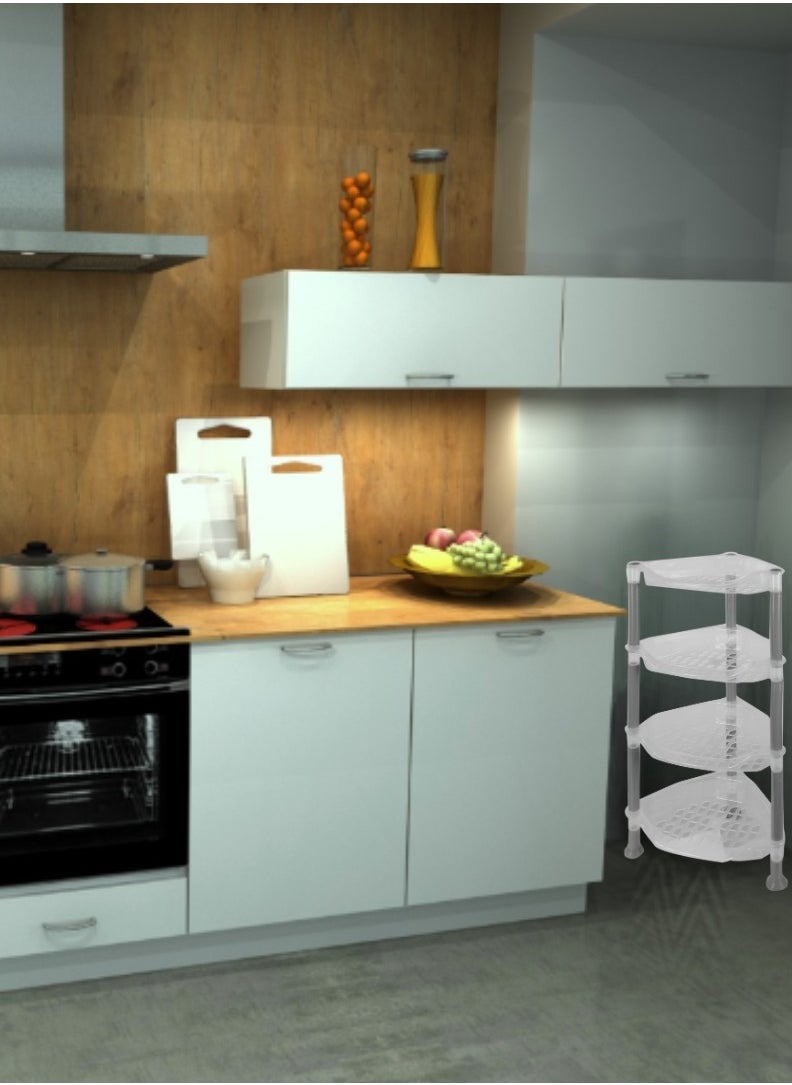 bullga Corner shelving unit for the bathroom or kitchen, made of plastic, consisting of 4 layers, 83 cm * 33 cm, from Bullga  - Image 3