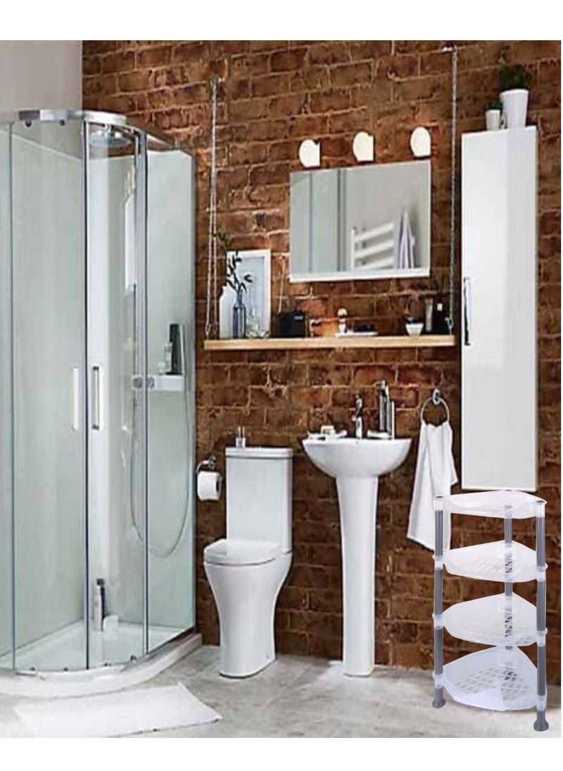 bullga Corner shelving unit for the bathroom or kitchen, made of plastic, consisting of 4 layers, 83 cm * 33 cm, from Bullga  - Image 5