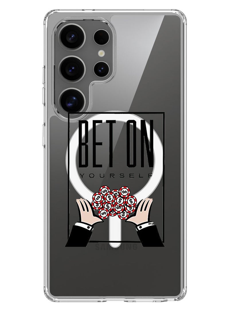 Theodor Magnetic Case for Samsung Galaxy S25 Ultra 6.9-inch Compatible with MagSafe Wireless Charging, Shockproof Phone Bumper Cover Bet on yourself - Image 1