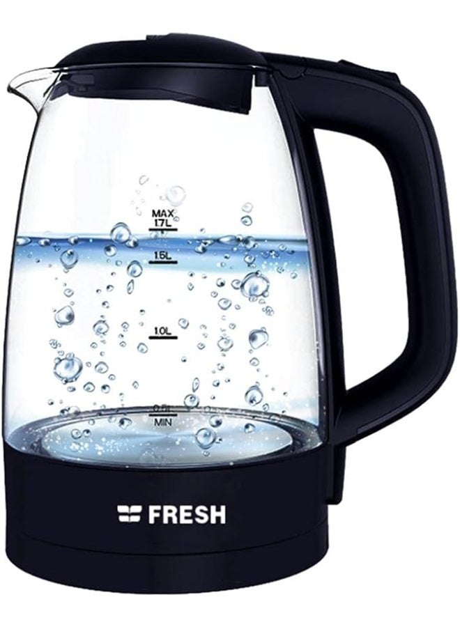 Fresh electric kettle fresh - glass - 1.7 l - black color