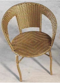 SILA 2 Seater Outdoor Seating Chair & Table Set Garden Patio Coffee Table Set Outdoor Balcony Wicker Furniture with 1 Table & 2 Chairs Set (GOLD)  - Image 4
