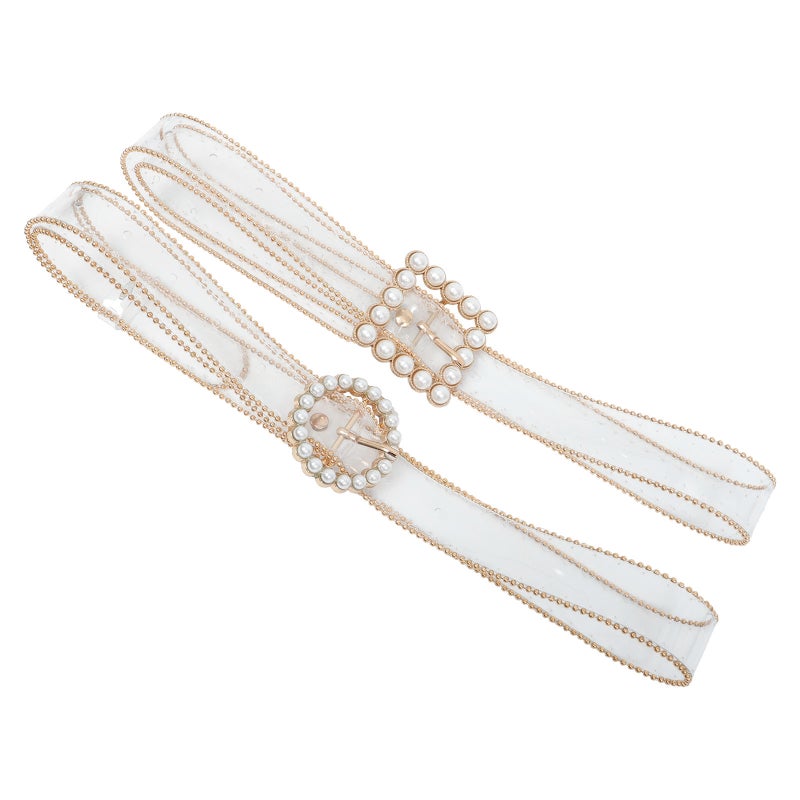 2 Pcs Waistband Women Wedding Sash Belt for Dress Women Golden Waistband - Image 1