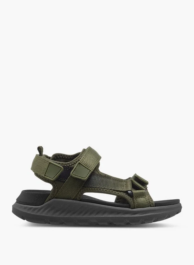 Mister Duchini Boys Textured Floaters with Hook and Loop Closure