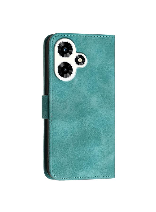 Zaboon Case For Infinix Hot 30 Grid Butterfly Embossed Pattern Leather Phone Case with Lanyard - Image 3