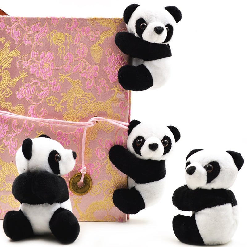 Yiphates 2Pcs Plush Animal Clip Clip-On Critter Panda Clip Note Clip Stand Photo Holder Stand Memo Clip for Home Office Use - Image 1