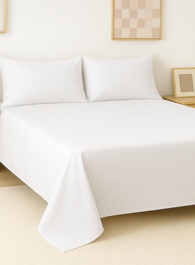 سنوز، طقم ملاية عاديه، 3قطع، أبيض، 220*240 سم - Image 3