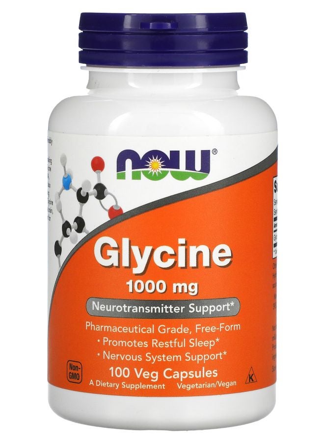 now Glycine 1000 mg 100 Veg Capsules