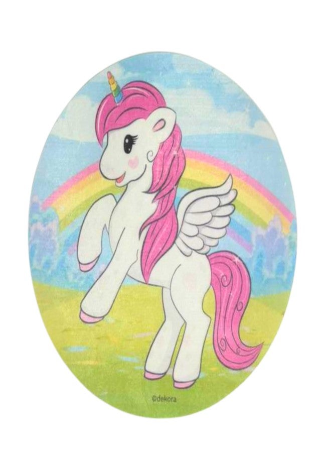 Dekora, Edible Unicorn Cake Decorations, Edible Cake Toppers Decoration for Kids Birthday, Unicorn Image Sheet for DIY Cake Decorating, 7.8-Inch Round Wafer Paper, Sugar-Free - Image 4