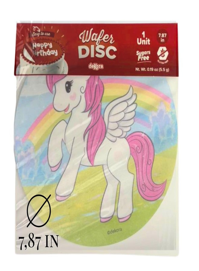 Dekora, Edible Unicorn Cake Decorations, Edible Cake Toppers Decoration for Kids Birthday, Unicorn Image Sheet for DIY Cake Decorating, 7.8-Inch Round Wafer Paper, Sugar-Free - Image 2