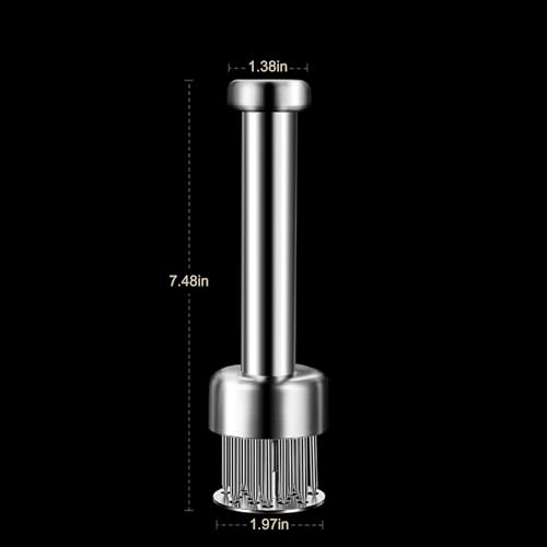 Kloahmo Stainless Steel Meat Tenderizer Tool, 21 Sharp Needles, Meat Piercing, Tenderizing Steak, Beef, Chicken, Pork, Barbecue, Marinating, Small Meat Grinder - Image 3