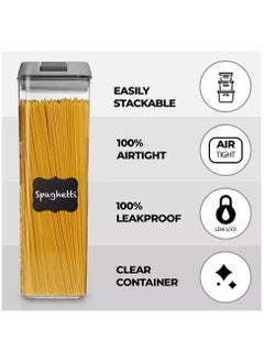 Arabest 7 Pack Airtight Kitchen Storage Organizer, Stackable Boxes Containers with Labels, Cereal & Dry Food Storage Containers for Sugar, Snack, Baking Supplies  - Image 3