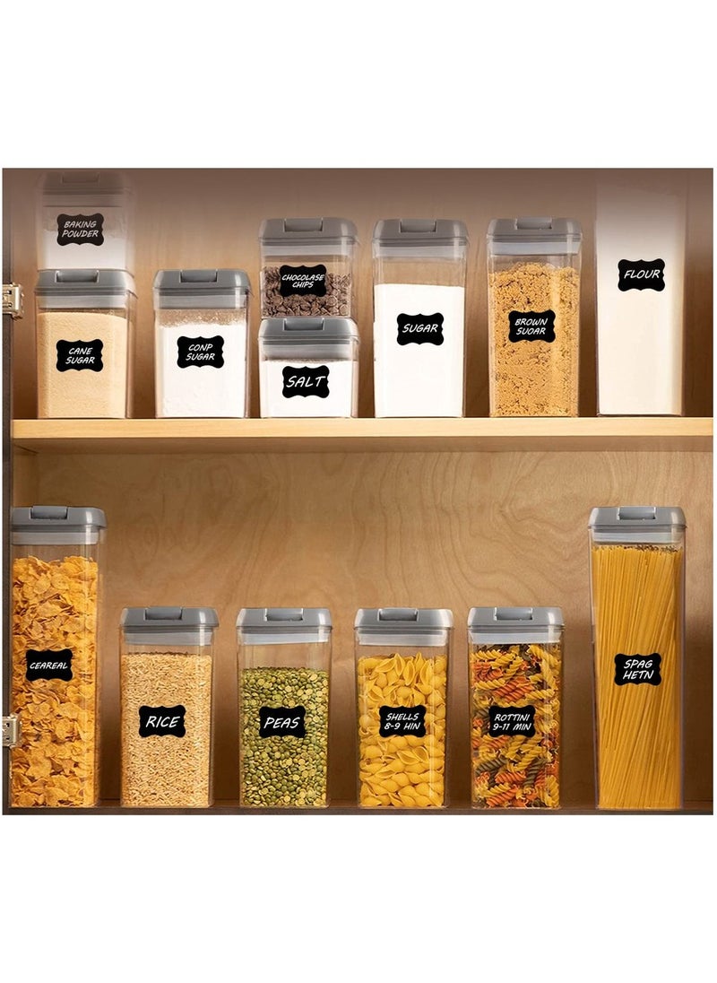 Arabest - 7 Pack Airtight Kitchen Storage Organizer, Stackable Boxes Containers with Labels, Cereal & Dry Food Storage Containers for Sugar, Snack, Baking Supplies - Image 1