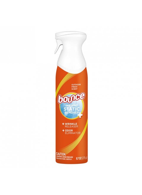 Bounce Anti Static Spray, 3 in 1 Instant Wrinkle Release, Odor Eliminator and Fabric Refresher Spray, Rapid Touch, 9.7 Fl Oz