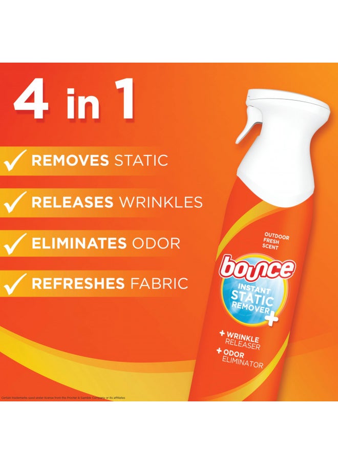 Bounce Anti Static Spray, 3 in 1 Instant Wrinkle Release, Odor Eliminator and Fabric Refresher Spray, Rapid Touch, 9.7 Fl Oz